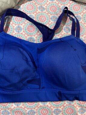 Under Armour Royal Blue Padded Sports Bra with Racerback